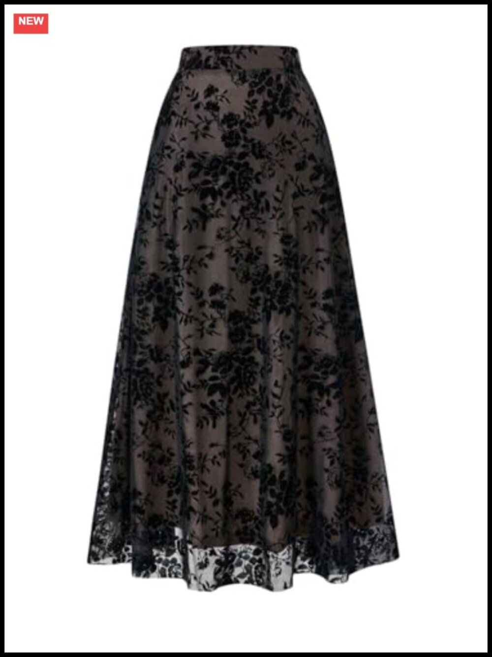 Womens Floral Tulle Maxi Skirt High Waisted A-Line Fairy Tutu Mesh Dressy